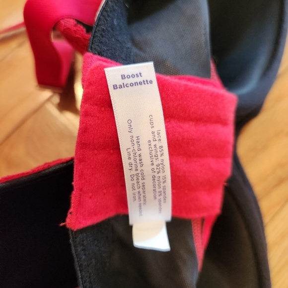 Cacique Boost Balconette Bra Black and Red Floral Size 40DDD - Picture 4 of 5